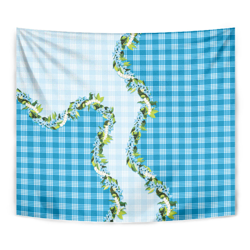 Blue Hawaii Palaka Tapestry Maile Pikake Honohono Orchid Lei LT05 - Polynesian Pride