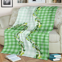 Green Hawaii Palaka Blanket Maile Pikake Honohono Orchid Lei