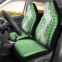 Green Hawaii Palaka Car Seat Cover Maile Pikake Honohono Orchid Lei