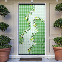 Green Hawaii Palaka Door Cover Maile Pikake Honohono Orchid Lei