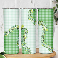 Green Hawaii Palaka Skinny Tumbler Maile Pikake Honohono Orchid Lei LT05 - Polynesian Pride