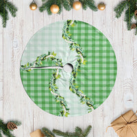 Green Hawaii Palaka Tree Skirt Maile Pikake Honohono Orchid Lei LT05 Casual Green - Polynesian Pride