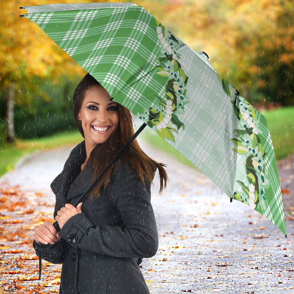 Green Hawaii Palaka Umbrella Maile Pikake Honohono Orchid Lei