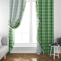 Green Hawaii Palaka Window Curtain Maile Pikake Honohono Orchid Lei