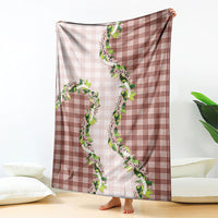 Mocha Hawaii Palaka Blanket Maile Pikake Honohono Orchid Lei LT05 - Polynesian Pride