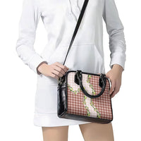 Mocha Hawaii Palaka Shoulder Handbag Maile Pikake Honohono Orchid Lei