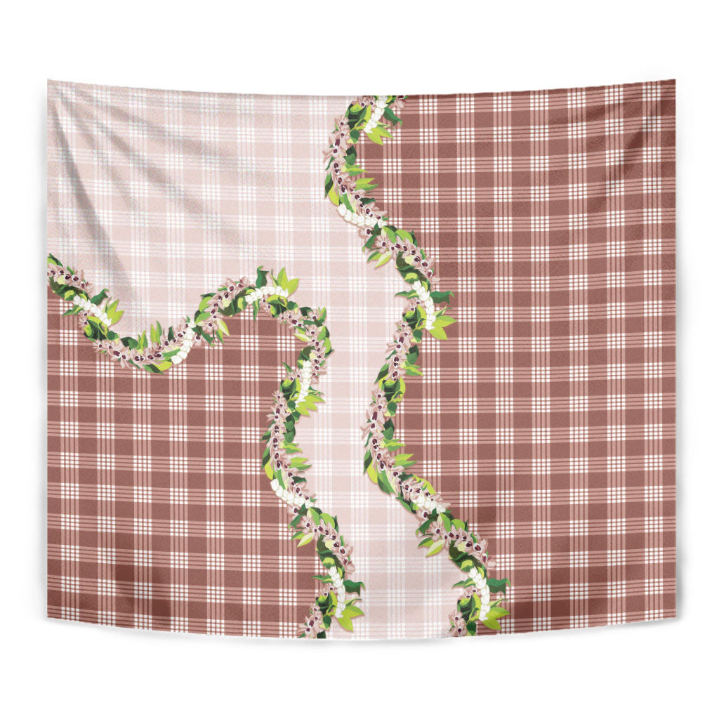 Mocha Hawaii Palaka Tapestry Maile Pikake Honohono Orchid Lei LT05 - Polynesian Pride