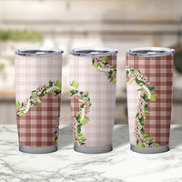 Mocha Hawaii Palaka Tumbler Cup Maile Pikake Honohono Orchid Lei