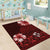 Hawaii Hibiscus With Oxblood Polynesian Pattern Area Rug