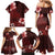 Hawaii Hibiscus With Oxblood Polynesian Pattern Family Matching Mermaid Dress and Hawaiian Shirt