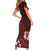 Hawaii Hibiscus With Oxblood Polynesian Pattern Family Matching Short Sleeve Bodycon Dress and Hawaiian Shirt