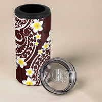 Plumeria With Oxblood Polynesian Tattoo Pattern 4 in 1 Can Cooler Tumbler