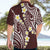 Plumeria With Oxblood Polynesian Tattoo Pattern Hawaiian Shirt