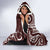 Plumeria With Oxblood Polynesian Tattoo Pattern Hooded Blanket