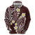 Plumeria With Oxblood Polynesian Tattoo Pattern Hoodie