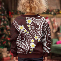 Plumeria With Oxblood Polynesian Tattoo Pattern Kid Ugly Christmas Sweater