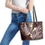 Plumeria With Oxblood Polynesian Tattoo Pattern Leather Tote Bag