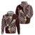 Plumeria With Oxblood Polynesian Tattoo Pattern Zip Hoodie
