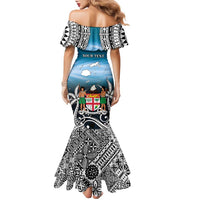 Personalised Happy 54th Fiji Day Family Matching Mermaid Dress and Hawaiian Shirt Forever Fiji With Tapa Tribal Pattern LT05 - Polynesian Pride