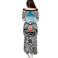 Personalised Happy 54th Fiji Day Family Matching Puletasi and Hawaiian Shirt Forever Fiji With Tapa Tribal Pattern LT05 - Polynesian Pride