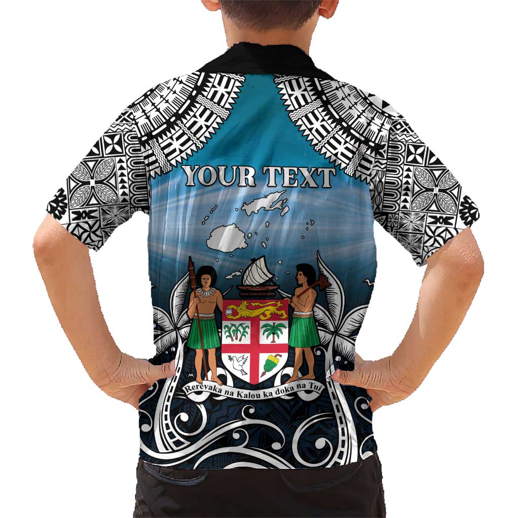 Personalised Happy 54th Fiji Day Family Matching Short Sleeve Bodycon Dress and Hawaiian Shirt Forever Fiji With Tapa Tribal Pattern LT05 - Polynesian Pride