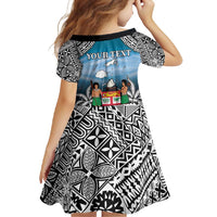 Personalised Happy 54th Fiji Day Family Matching Short Sleeve Bodycon Dress and Hawaiian Shirt Forever Fiji With Tapa Tribal Pattern LT05 - Polynesian Pride