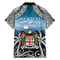 Personalised Happy 54th Fiji Day Family Matching Short Sleeve Bodycon Dress and Hawaiian Shirt Forever Fiji With Tapa Tribal Pattern LT05 - Polynesian Pride