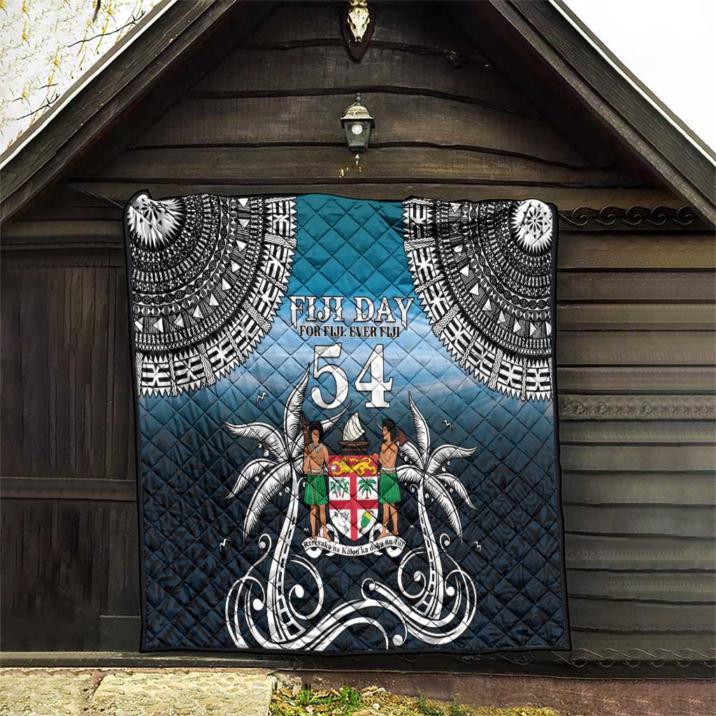 Happy 54th Fiji Day Quilt Forever Fiji With Tapa Tribal Pattern