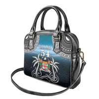 Happy 54th Fiji Day Shoulder Handbag Forever Fiji With Tapa Tribal Pattern
