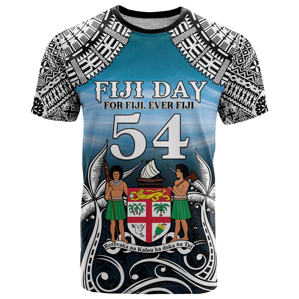 Personalised Happy 50th Fiji Day T Shirt Forever Fiji With Tapa Tribal Pattern