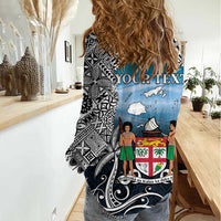Personalised Happy 54th Fiji Day Women Casual Shirt Forever Fiji With Tapa Tribal Pattern LT05 - Polynesian Pride