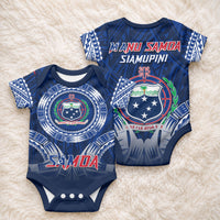Samoa Rugby Baby Onesie World Cup 2023 Coat Of Arms With Polynesian Pattern LT05 - Polynesian Pride
