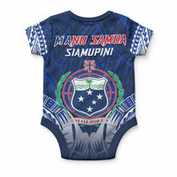 Samoa Rugby Baby Onesie World Cup 2023 Coat Of Arms With Polynesian Pattern LT05 - Polynesian Pride