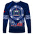 Samoa Rugby Long Sleeve Shirt World Cup 2023 Coat Of Arms With Polynesian Pattern LT05 Unisex Blue - Polynesian Pride