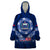 Samoa Rugby Wearable Blanket Hoodie World Cup 2023 Coat Of Arms With Polynesian Pattern LT05 One Size Blue - Polynesian Pride