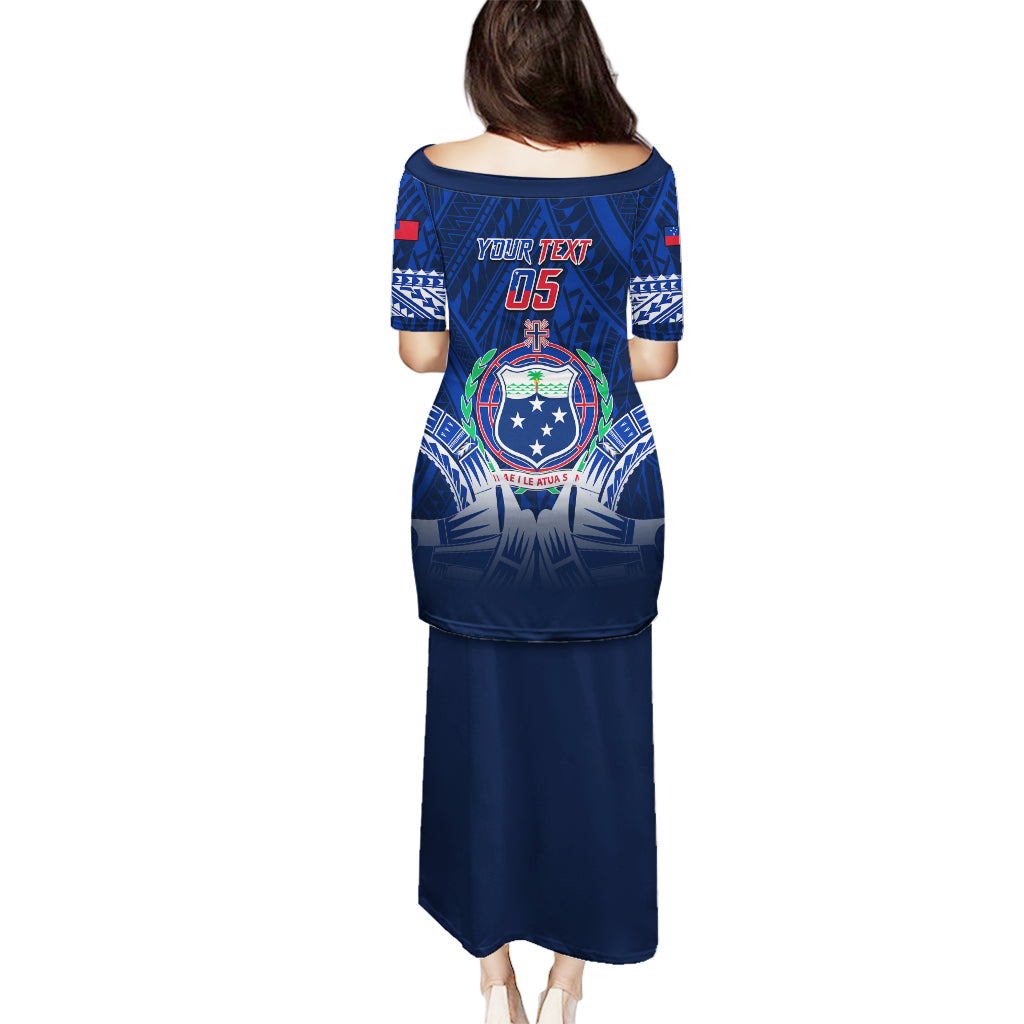 Custom Samoa Rugby Puletasi World Cup 2023 Coat Of Arms With Polynesian Pattern LT05 - Polynesian Pride