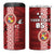 Custom Tonga Rugby 4 in 1 Can Cooler Tumbler World Cup 2023 Coat Of Arms Ngatu Pattern