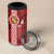 Custom Tonga Rugby 4 in 1 Can Cooler Tumbler World Cup 2023 Coat Of Arms Ngatu Pattern