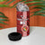 Custom Tonga Rugby 4 in 1 Can Cooler Tumbler World Cup 2023 Coat Of Arms Ngatu Pattern