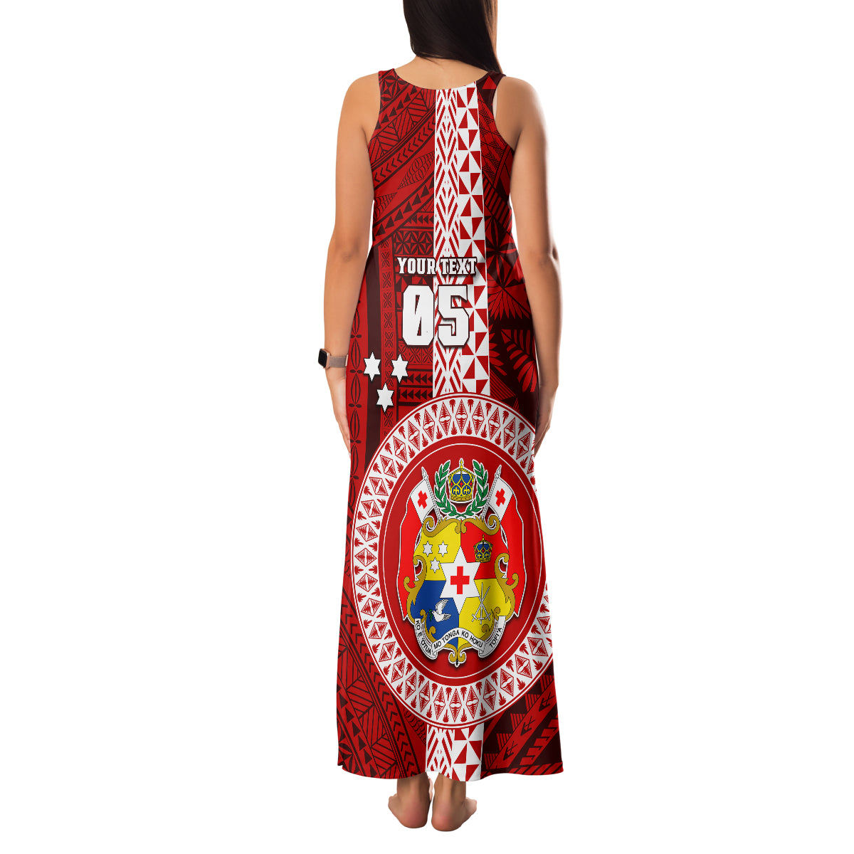 Custom Tonga Rugby Family Matching Tank Maxi Dress and Hawaiian Shirt World Cup 2023 Coat Of Arms Ngatu Pattern LT05 - Polynesian Pride
