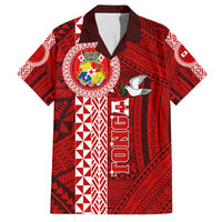Custom Tonga Rugby Kid Hawaiian Shirt World Cup 2023 Coat Of Arms Ngatu Pattern LT05 Kid Red - Polynesian Pride