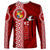 Custom Tonga Rugby Long Sleeve Shirt World Cup 2023 Coat Of Arms Ngatu Pattern LT05 Unisex Red - Polynesian Pride