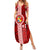 Custom Tonga Rugby Summer Maxi Dress World Cup 2023 Coat Of Arms Ngatu Pattern LT05 Women Red - Polynesian Pride