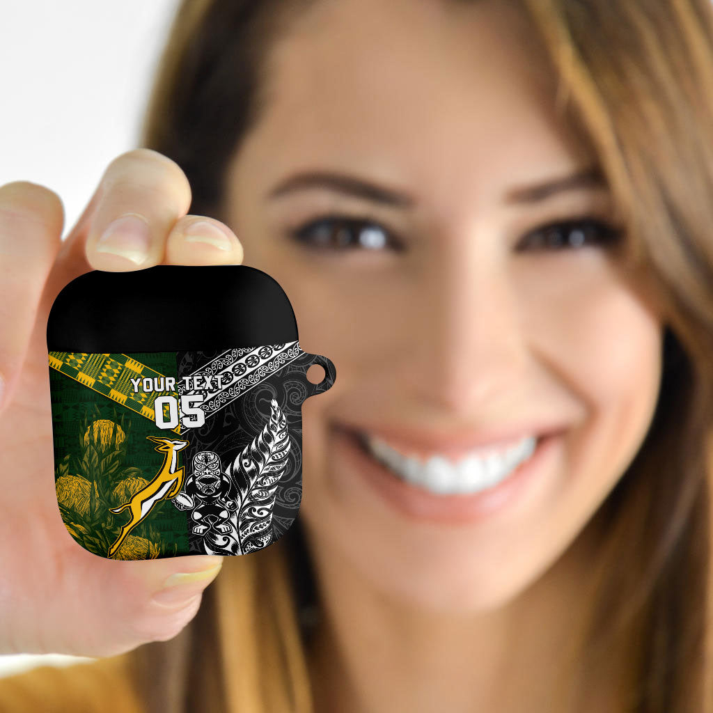 Rugby New Zealand South Africa AirPods Case Maori Tiki Springboks Together