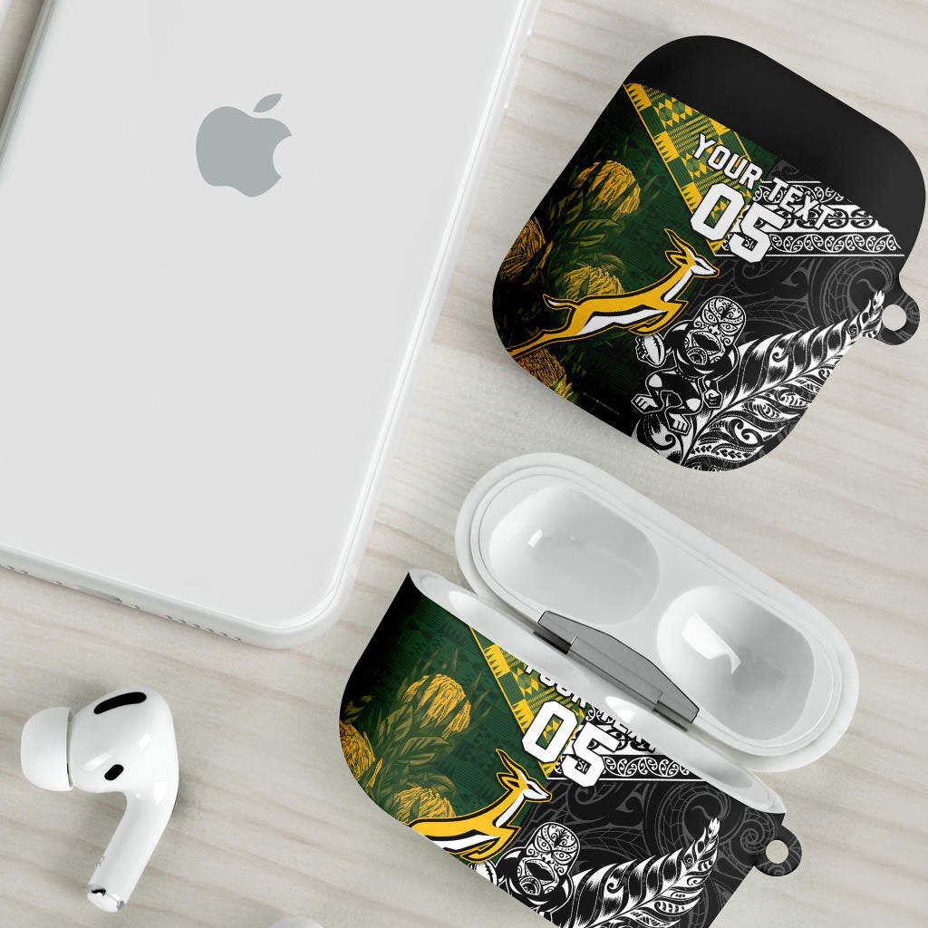 Rugby New Zealand South Africa AirPods Case Maori Tiki Springboks Together