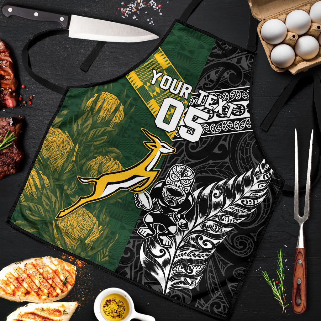 Rugby New Zealand South Africa Apron Maori Tiki Springboks Together