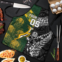 Rugby New Zealand South Africa Apron Maori Tiki Springboks Together