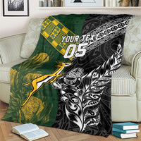 Rugby New Zealand South Africa Blanket Maori Tiki Springboks Together