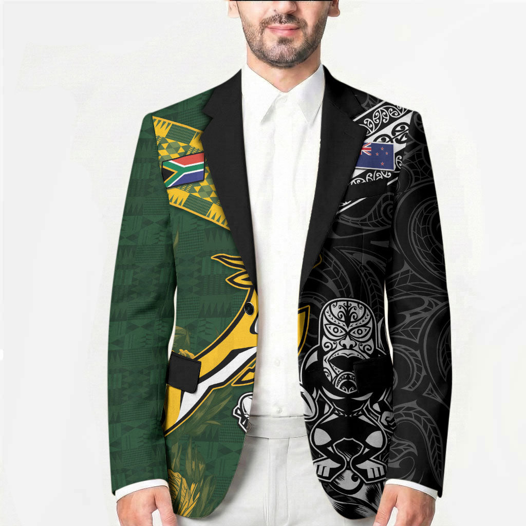 Rugby New Zealand South Africa Blazer Maori Tiki Springboks Together