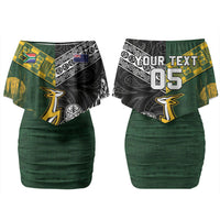 Rugby New Zealand South Africa Couples Matching Off Shoulder Short Dress and Hawaiian Shirt Maori Tiki Springboks Together